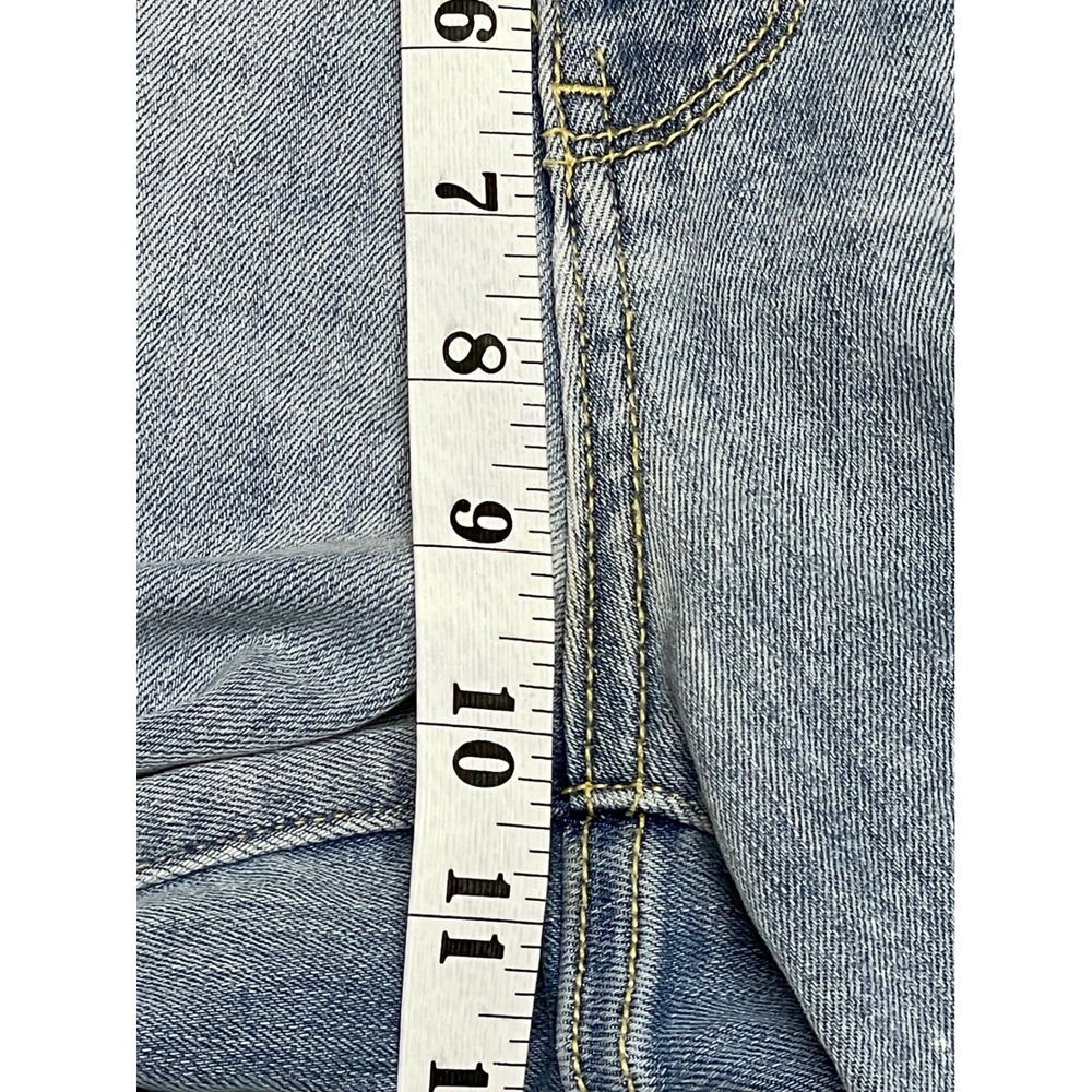 Judy Blue Jeans Size 9/29 Light Wash High Rise Raw Hem Wide Leg Straight Fit - Picture 8 of 9